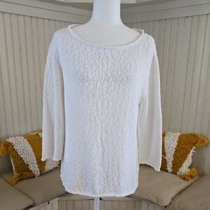 EUC Eileen Fisher White Cotton Sweater Size Medium